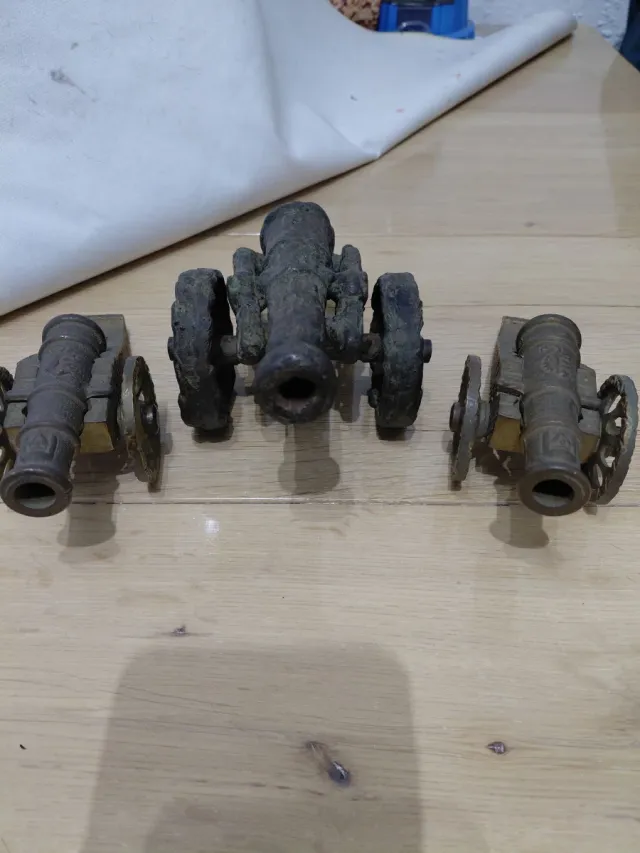 3 Cannoni di Bronzo Vintage