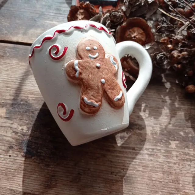 Tazza Mug Pan di Zenzero Decorata