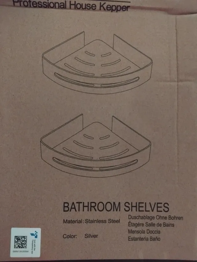 2 Estanterías Acero Plata de baño. Montaje fácil.