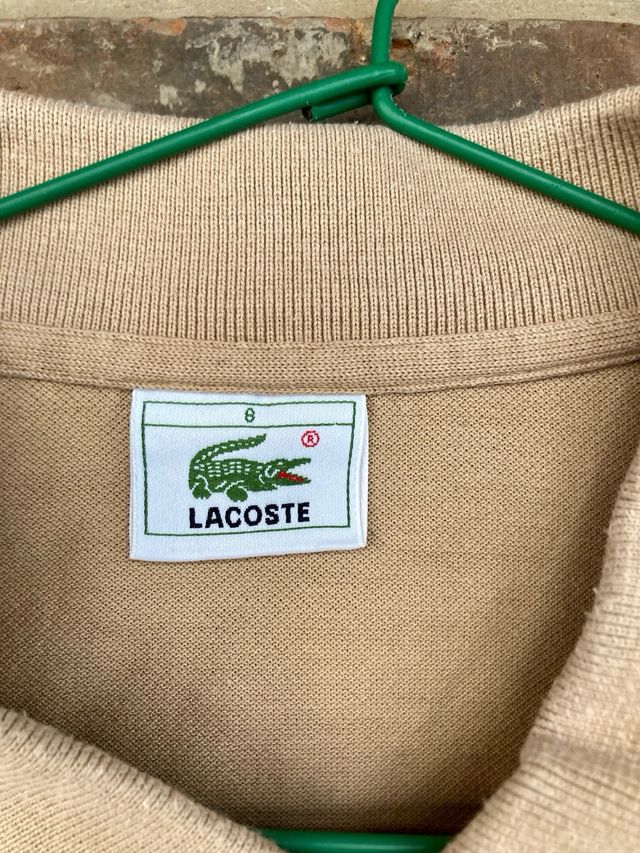 Polo Lacoste manga larga marrón talla XXXL
