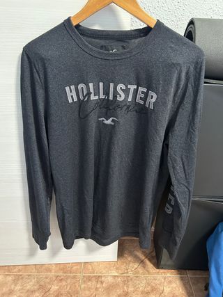 Sudadera Hollister manga larga gris