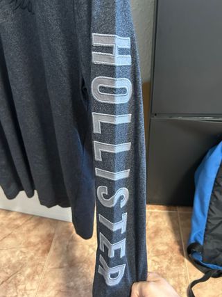 Sudadera Hollister manga larga gris