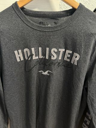Sudadera Hollister manga larga gris