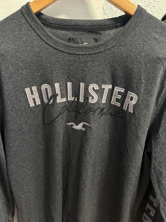 Sudadera Hollister manga larga gris