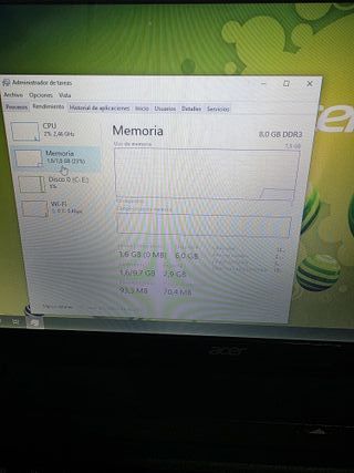 Ordenador portátil Acer INTEL ICORE 5, 8RAM 