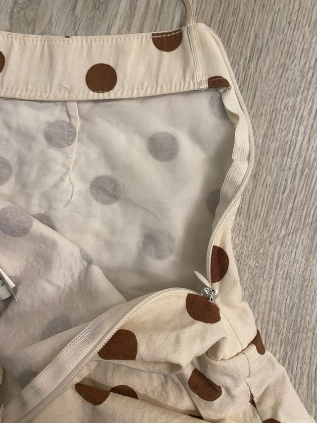 Falda Zaira beige lunares marrones