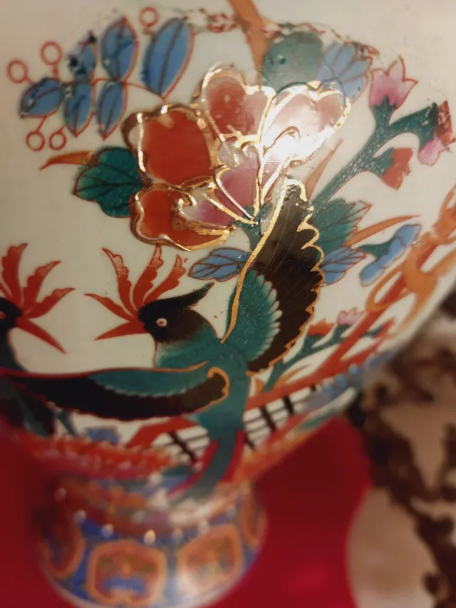 Jarrón porcelana china Imari antiguo grande