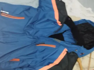 Anorak Invierno XL Azul Naranja forro térmico