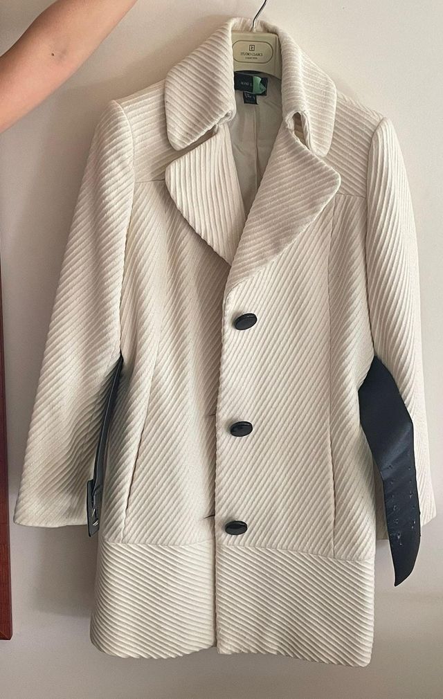 Abrigo Mango Mujer Talla L crema