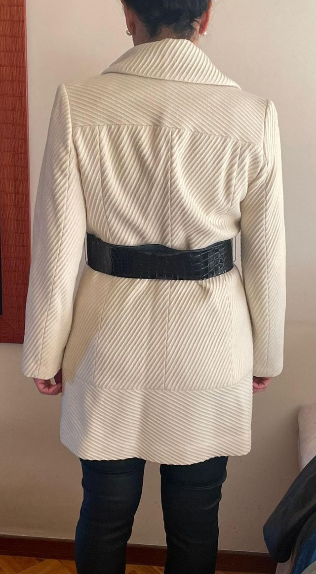 Abrigo Mango Mujer Talla L crema