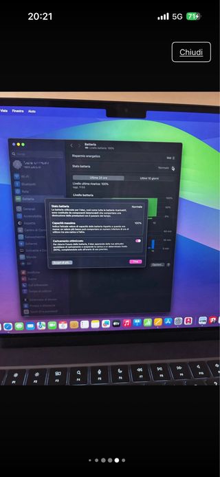 MacBook Air M3 512GB, 8Ram batteria 100% blu notte