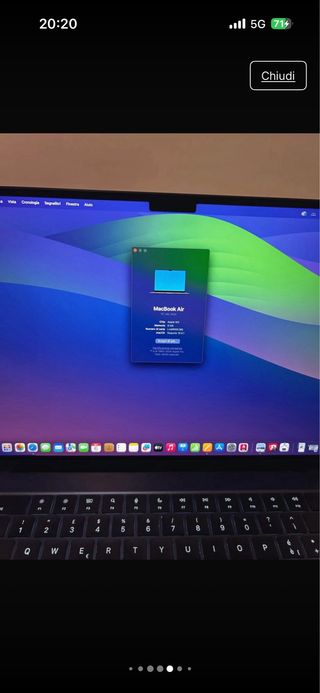 MacBook Air M3 512GB, 8Ram batteria 100% blu notte