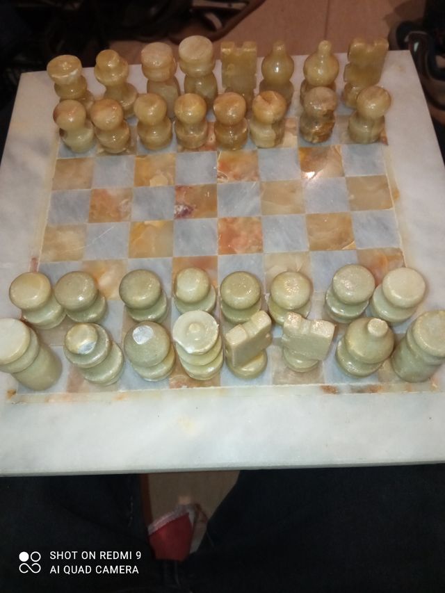 Tablero de ajedrez de mármol