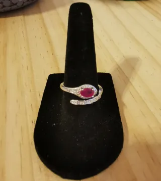 Anillo Serpiente Rubí Natural Ajustable