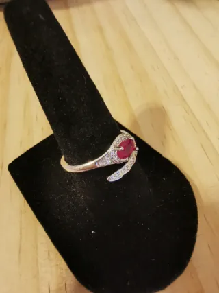 Anillo Serpiente Rubí Natural Ajustable