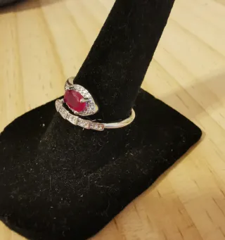 Anillo Serpiente Rubí Natural Ajustable