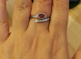 Anillo Serpiente Rubí Natural Ajustable