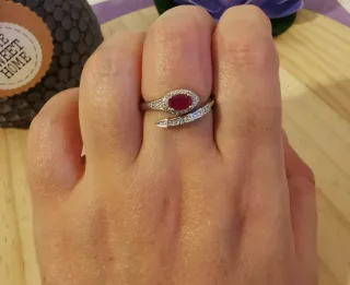 Anillo Serpiente Rubí Natural Ajustable