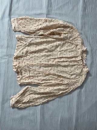 Blusa Mango Beige Estampada