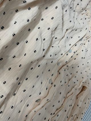 Blusa Mango Beige Estampada