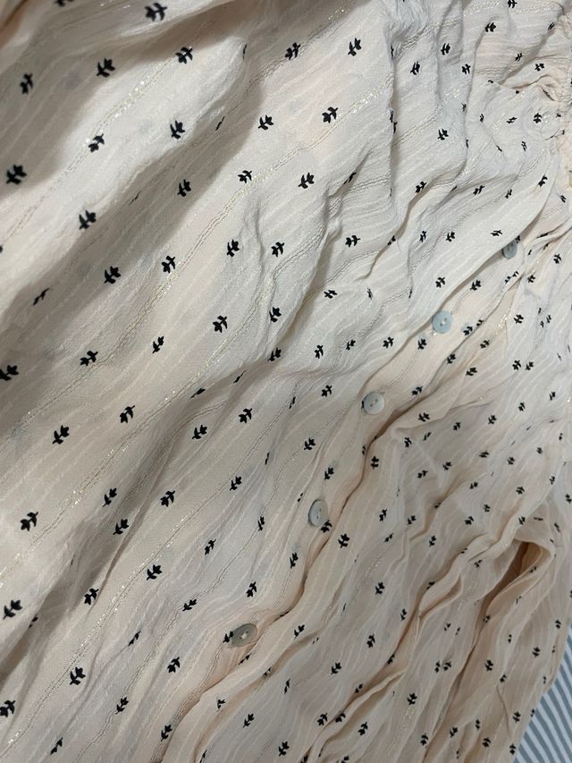 Blusa Mango Beige Estampada