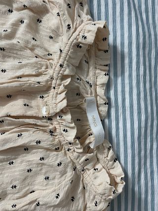 Blusa Mango Beige Estampada