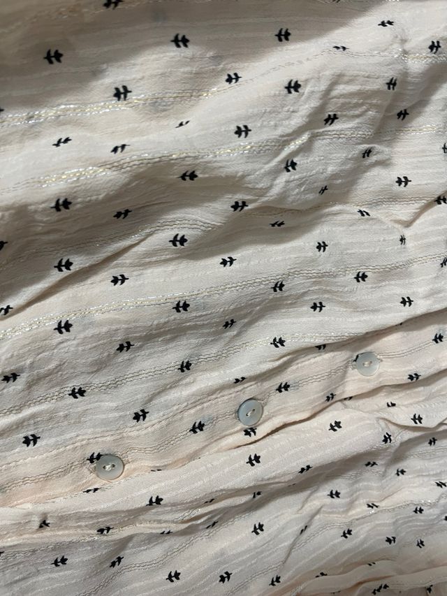 Blusa Mango Beige Estampada