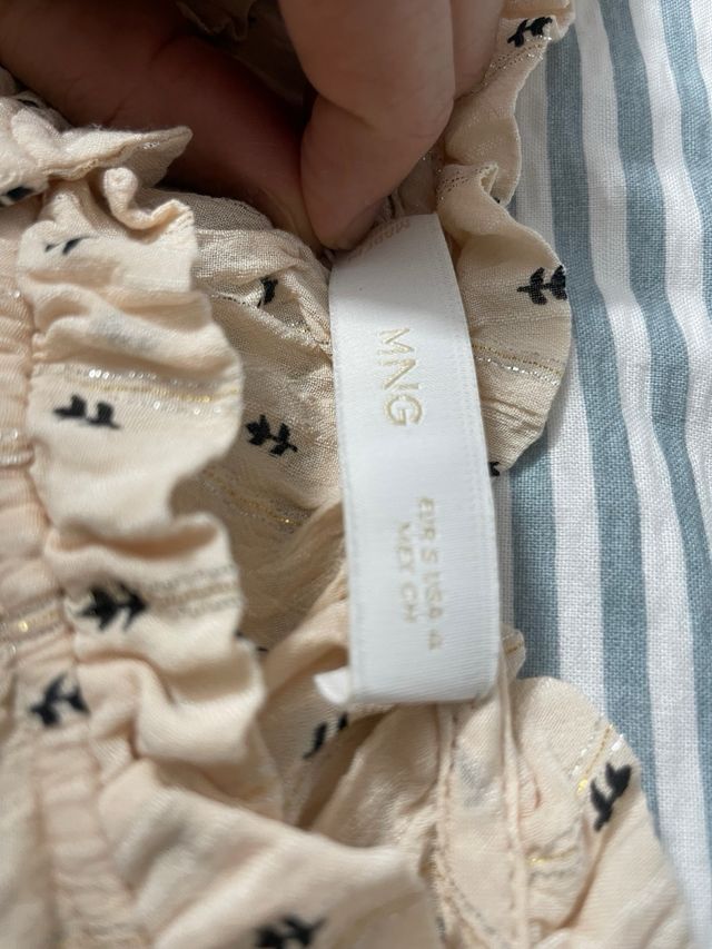 Blusa Mango Beige Estampada