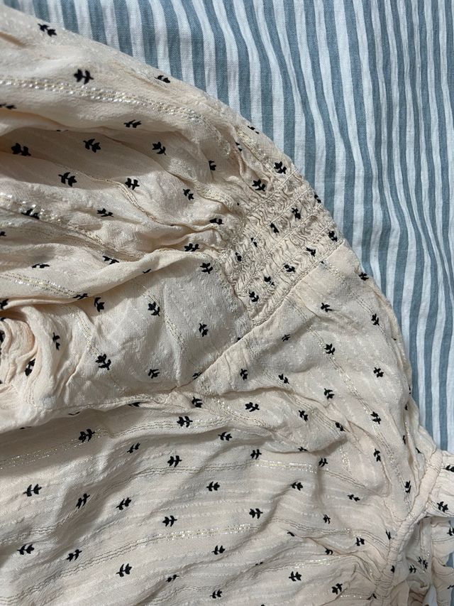 Blusa Mango Beige Estampada