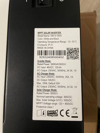 Voltronic VM4 5.6kW 48V (LEER ANUNCIO)