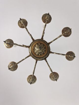 Lámpara araña antigua vintage hierro