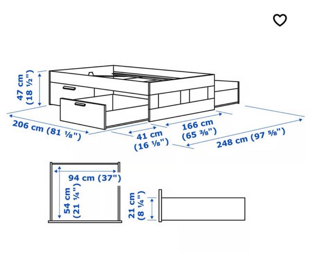 Cama Ikea Brimnes con sommier