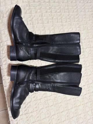 Botas altas Antea piel negra ancho especial