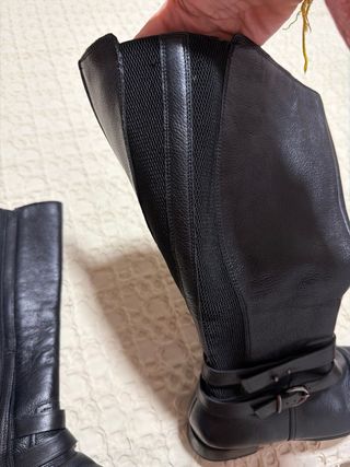 Botas altas Antea piel negra ancho especial