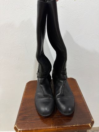 Botas altas Antea piel negra ancho especial