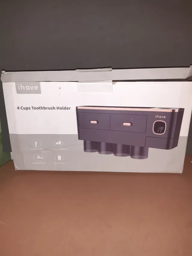 iHave Soporte Cepillos Dientes 4 Vasos
