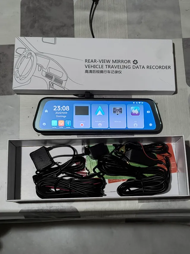 Espejo Retrovisor Coche Doble Cam Carplay Android