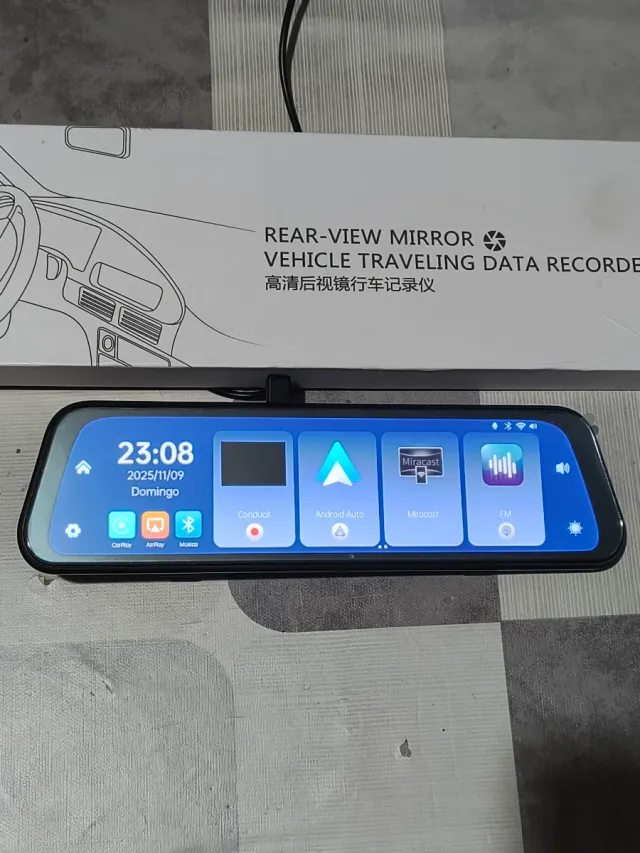 Espejo Retrovisor Coche Doble Cam Carplay Android