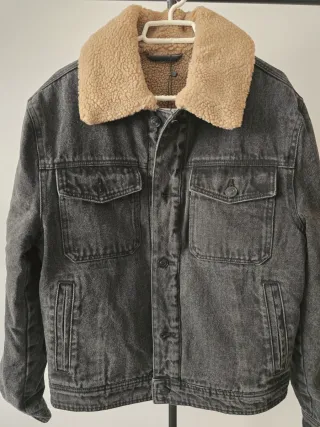 Cazadora Vaquera Borrego Gris Beige