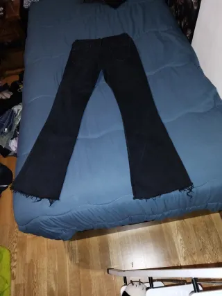 Pantalón campana negro mujer