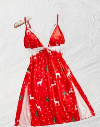 Lencería sexy Navidad ciervos y árboles