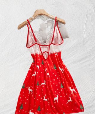 Lencería sexy Navidad ciervos y árboles