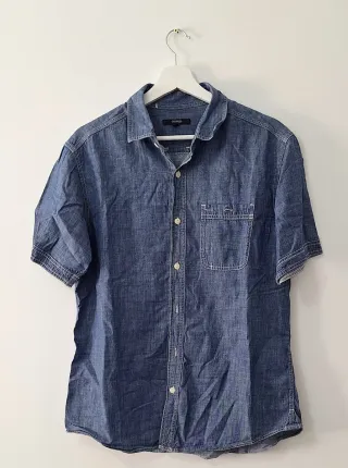 Camisa vaquera manga corta George mujer