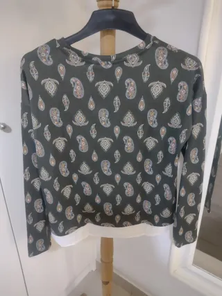 Jersey punto fino Springfield verde estampado