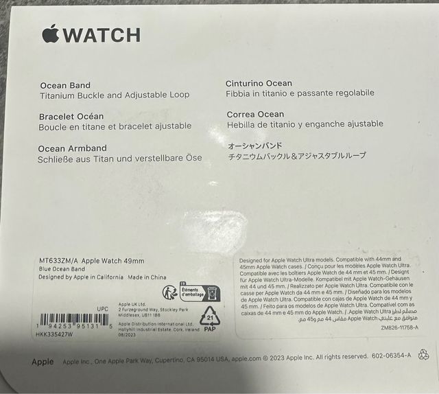 Correa Apple Watch Ocean 49mm Azul Marino