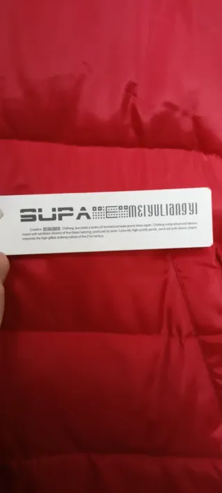 Chaquetón largo mujer rojo