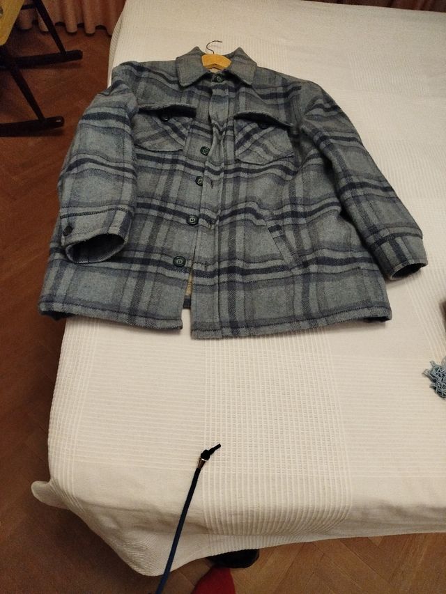 Abrigo de lana a cuadros