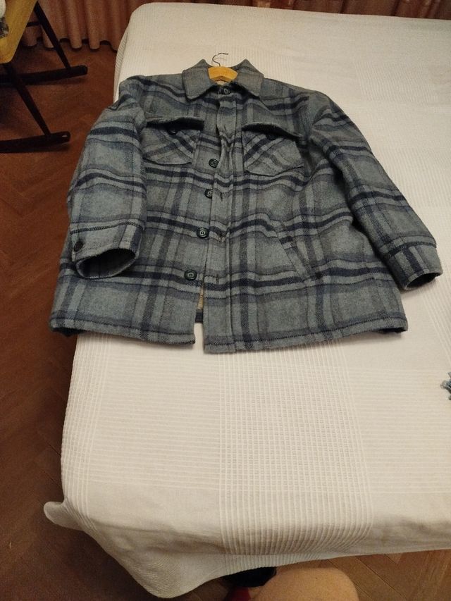 Abrigo de lana a cuadros