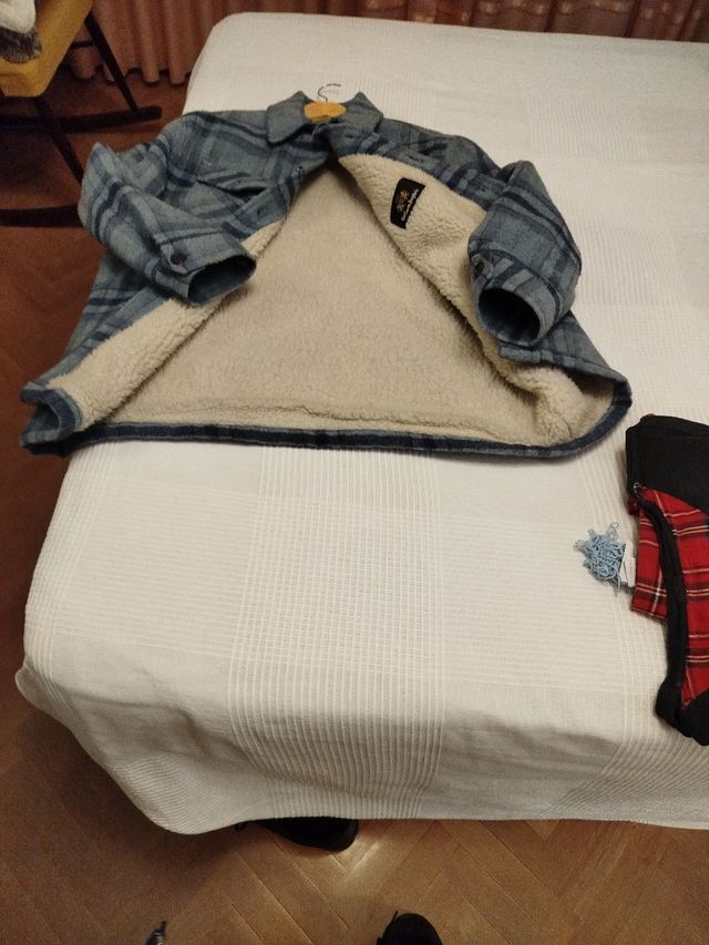 Abrigo de lana a cuadros