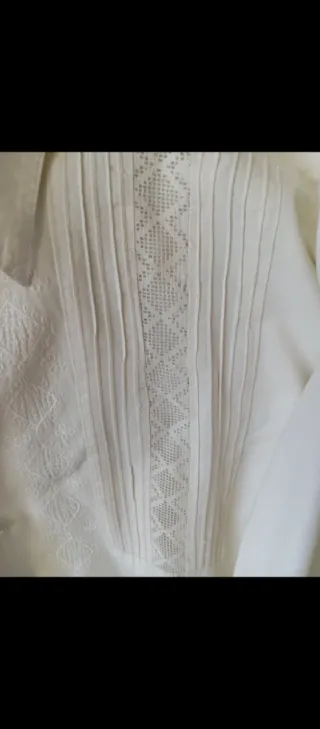 Camisa blanca manga larga mujer